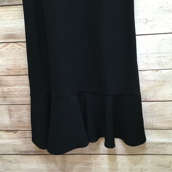 BOSTON PROPER FLUTTER DRESS IN BLACK - Picture 3 of 9